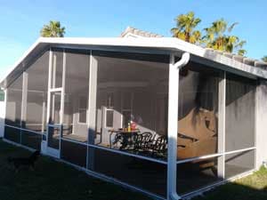 Peak roof pool enclosure in Tamarac near Coral Springs